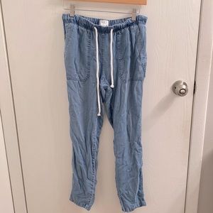 XS High waisted pants with drawstring by Loft, light blue